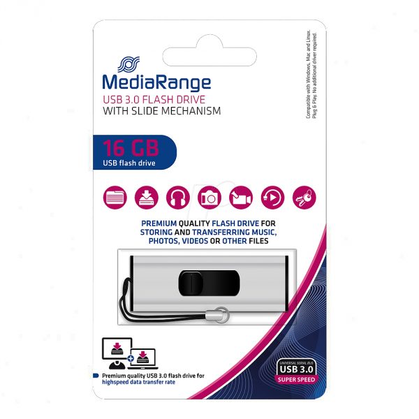 mediarange usb 16gb slider 3.0 (a)